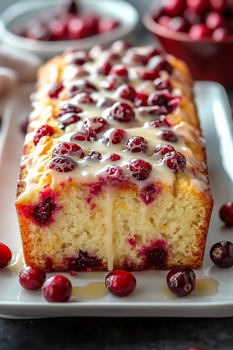 Cranberry Orange Bread recipe Savor the delightful blend of tangy cranberries and citrus zest in our Cranberry Orange Bread, topped with a luscious orange glaze. Perfect for dessert or a festive brunch!