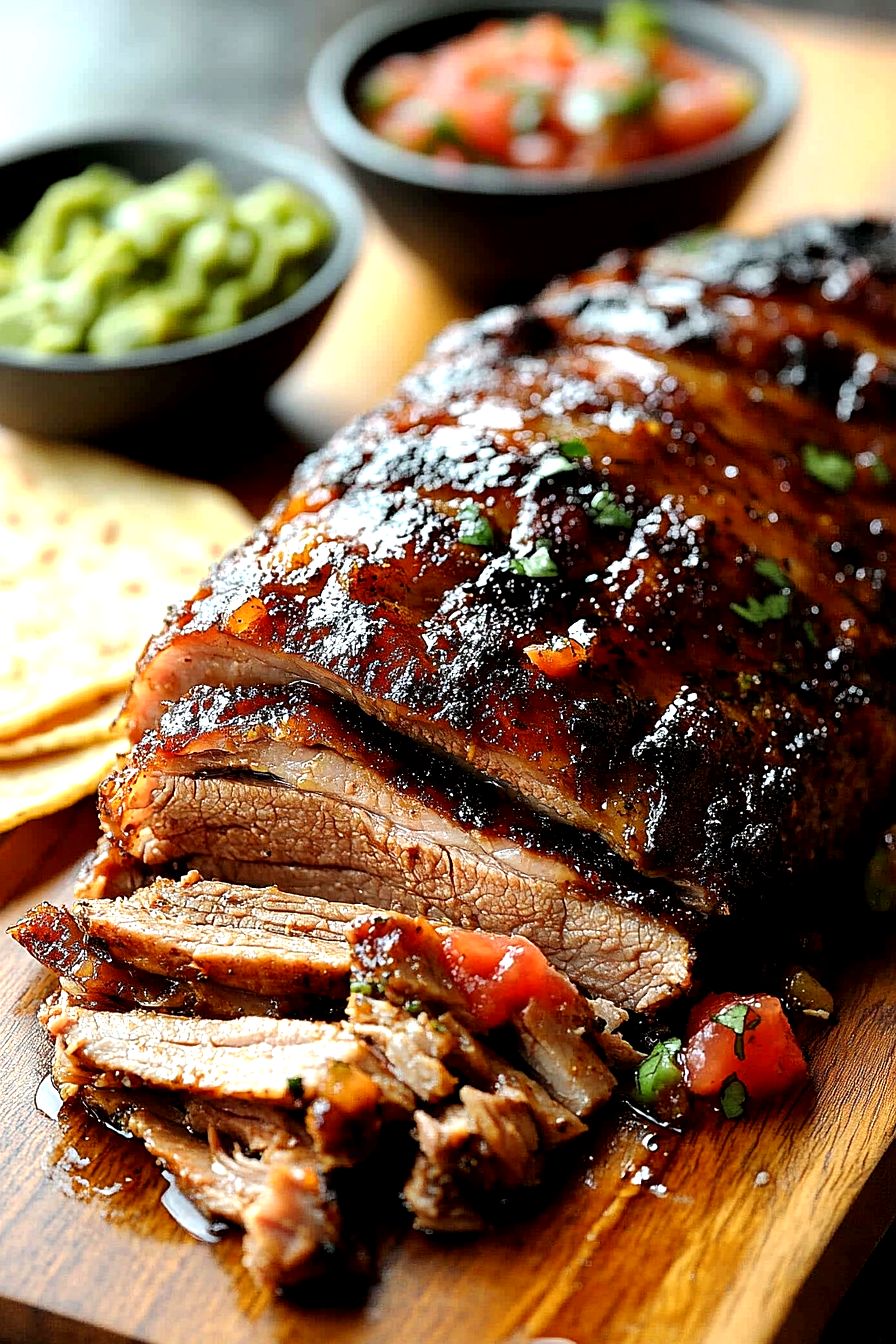 slow-roasted pork shoulder ready to serve