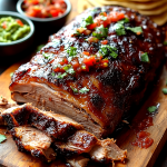 slow-roasted pork shoulder ready to serve