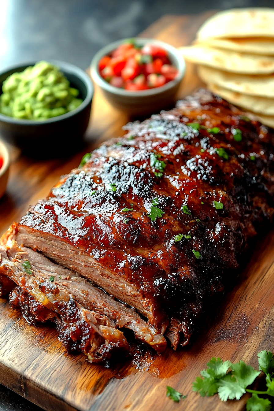 slow-roasted pork shoulder ready to serve