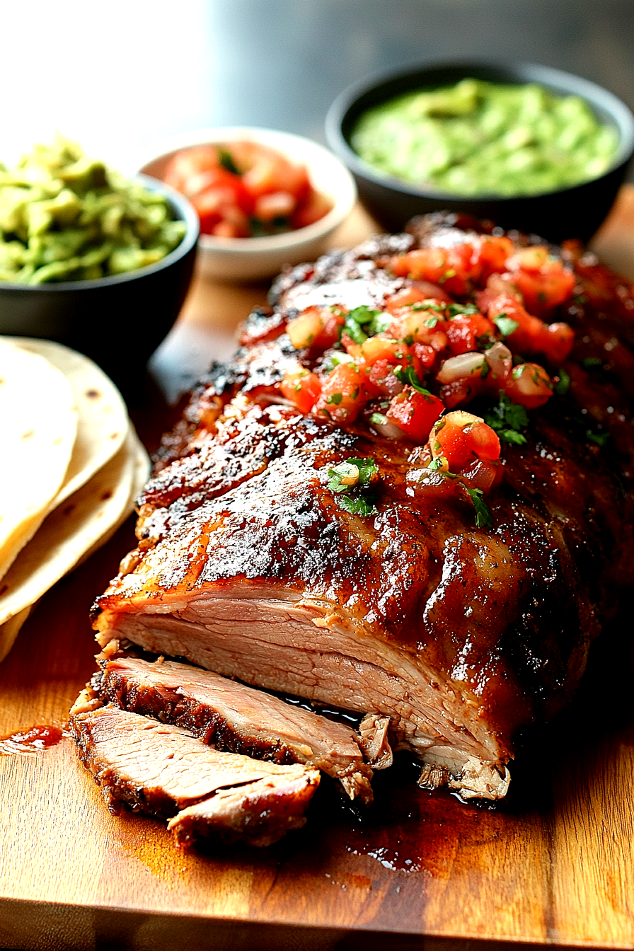 slow-roasted pork shoulder ready to serve