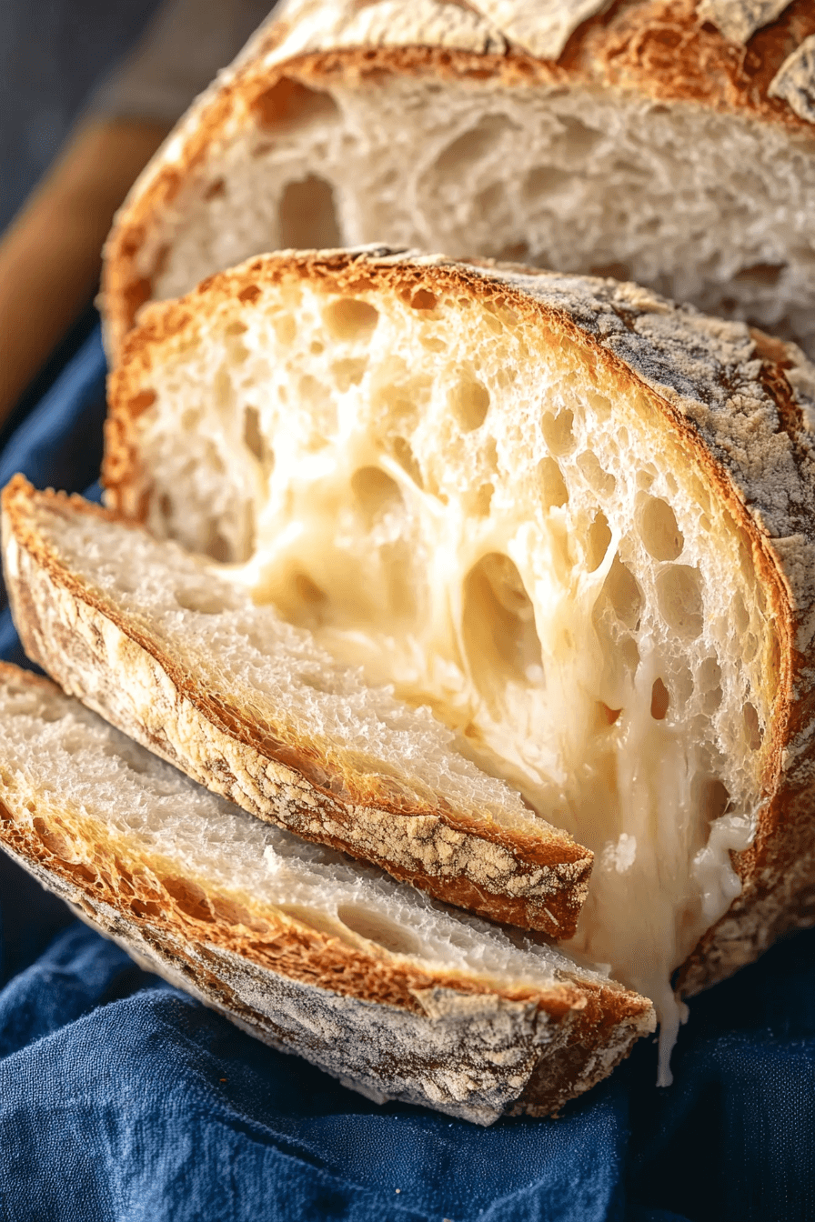freshly baked Asiago Bread loaf with golden crust