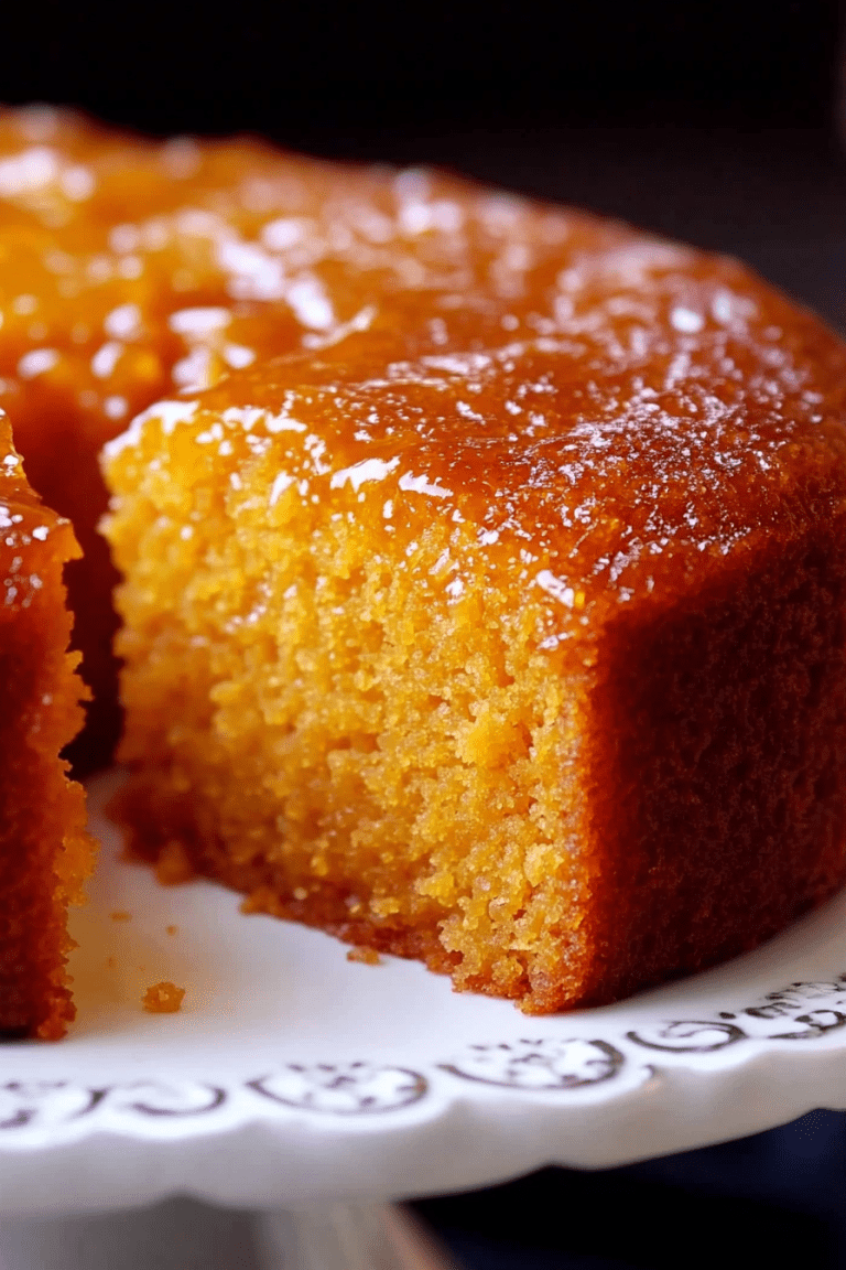 Sweet Potato Butter Cake with butter glaze – moist Southern dessert topped with golden syrup
