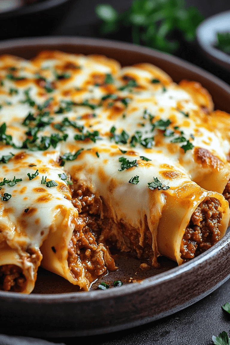 Cannelloni Pasta Bake Recipe served hot and cheesy